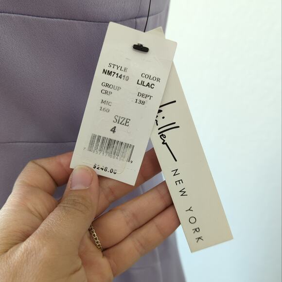 Nicole Miller Dress 4 Purple Lavender Strap Cage V-Neck Formal Maxi Floor Length - Picture 11 of 14